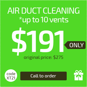 Air Duct Cleaning - up to 10 vents, Only $191